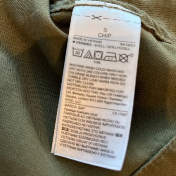 GAP Utility Cargo Vest Army Green Size Small Drawstring Waist Ample Pockets - Picture 10 of 12